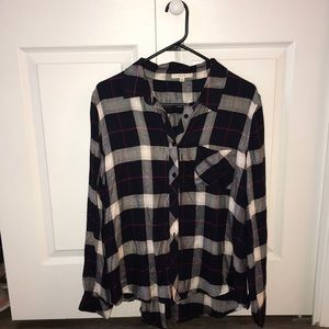 Pink and Blue Flannel Button Down